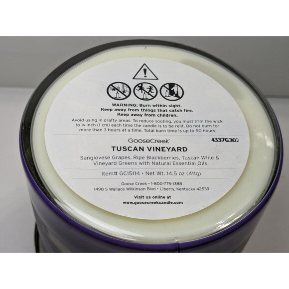 Goose Creek Tuscan Vineyard 3 Wick Candle - Picture 3 of 3